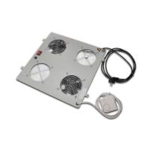 Digitus DN-19 FAN-2-N - Rack-Lüftereinsatz mit Thermostat (2 Lüfter) - Hellgr...