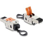 Delock RJ45 Stecker mit Klemmverschluss 2 Pin+/- werkzeugfrei (90710)