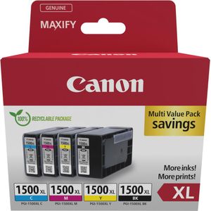 Canon PGI-1500XL BK/C/M/Y Multipack - Hohe (XL-) Ausbeute - 4 Stück(e) - Mult...