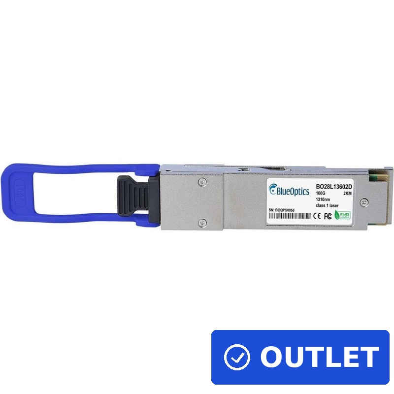 Kompatibler MikroTik XQ+31LC02D BlueOptics BO28L13602D QSFP28 Transceiver, LC-Duplex, 100GBASE-CWDM4, Singlemode Fiber, 4xWDM, 2KM, 0°C/+70°C, DDM (XQ+31LC02D-BO) (geöffnet)