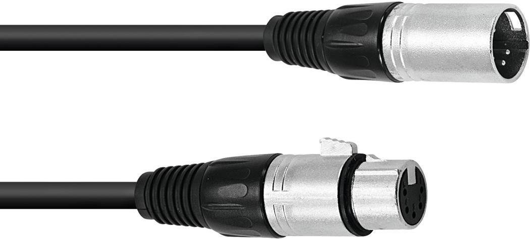 Omnitronic 30220761 XLR Verbindungskabel [1x XLR-Stecker 5 polig - 1x XLR-Buchse 5 polig] 0.50 m Schwarz (30220761)