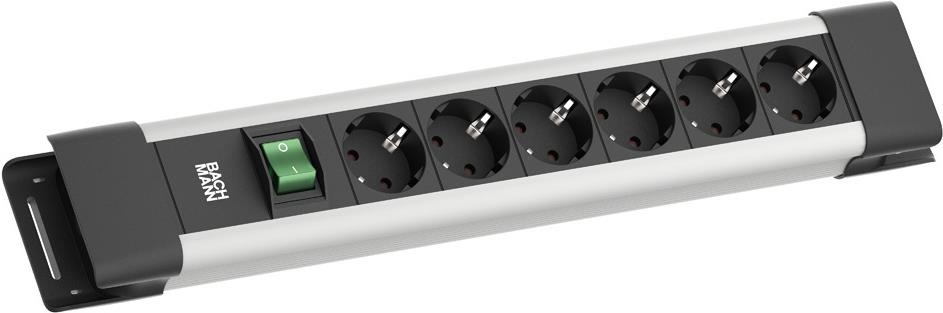 Bachmann CONNECTUS 6xCEE7/3 1xSchalter 2.0m CEE7/7 Grau (BM005905)