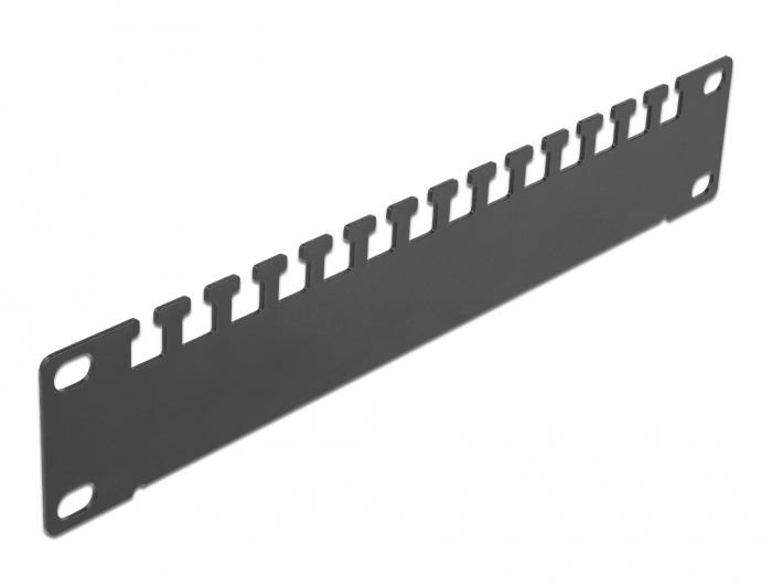 Delock Kabelabfangschiene 10" 1HE Metall Schwarz