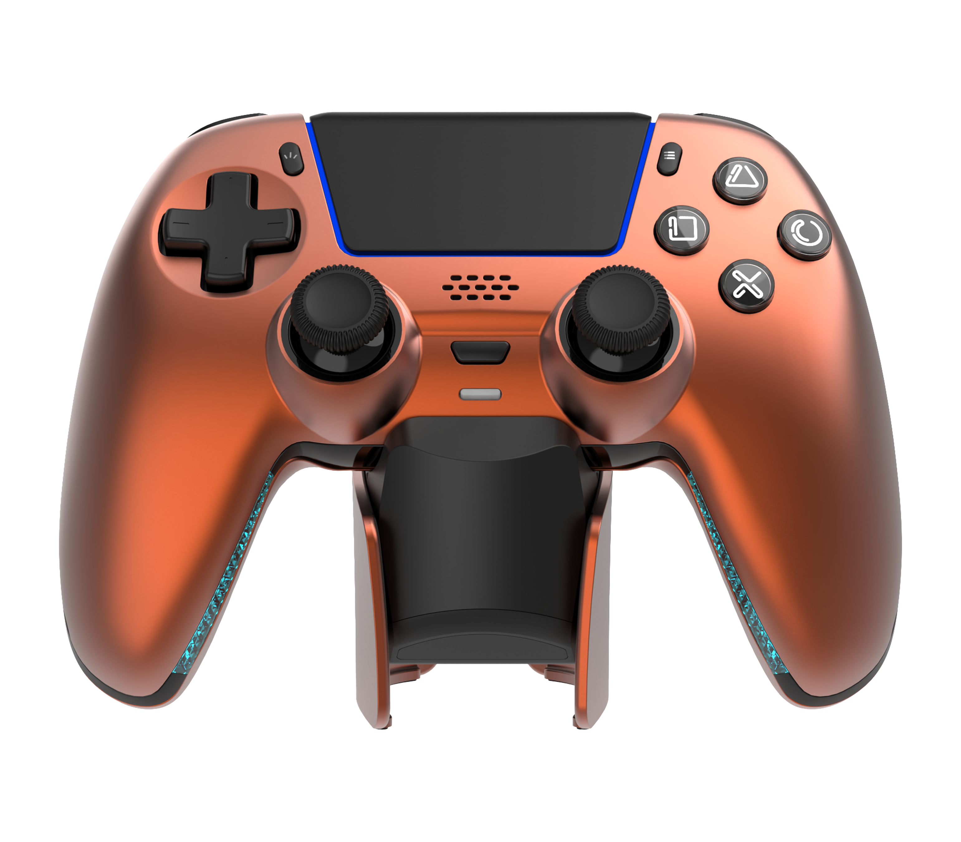 Deltaco GAM-199 Wireless Gaming-Controller für PS5 mit Ladestation Orange, Bronze