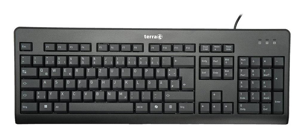 TERRA 1500 QWERTZ Tastatur 105 Tasten USB 1,8 m Schwarz