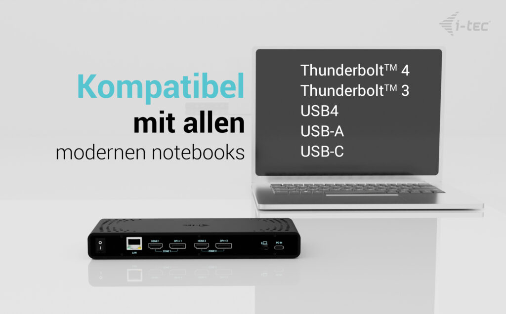 i-tec Uni Dual 4K Disp Docking Station CADUA4KDOCKPDB100 Schwarz