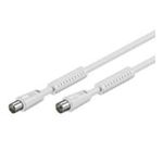Wentronic Goobay Antennen Anschlusskabel, 100% geschirmt, Ferrite, Weiß, 1.5 m - IEC/Koax-Stecker <=> IEC/Koax-Buchse (50723)