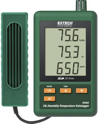 EXTECH SD800 CO2/Feuchtigkeit/Temperatur-Datenlogger, Messschreiber, 0.0 bis 50.0 °C (SD800)