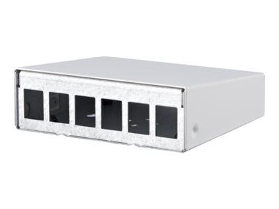 METZ CONNECT Keystone-Aufputzdose 130861-0602KE 6 Ports Wandmontage DIN-Schiene Pure White RAL 9010