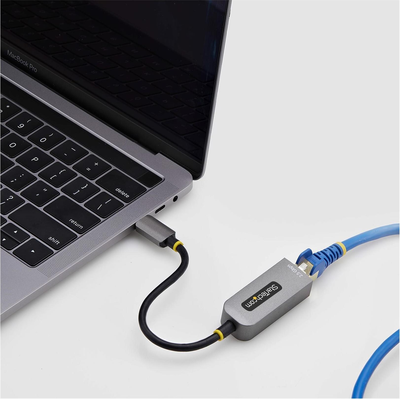 StarTech.com 2.5GbE USB-C to Ethernet Adapter 2.5 Gbps Space-grau