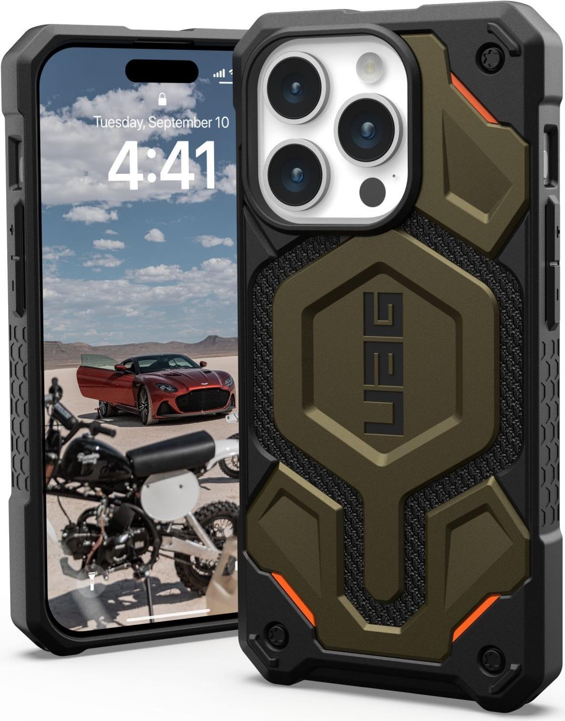 UAG Urban Armor Gear Monarch Pro MagSafe Case | Apple iPhone 15 Pro | kevlar element grün | 11422111397B (11422111397B)