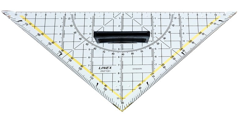 LINEX 2621GH Geodreieck 45° Hypotenuse 225 mm Transparent, Gelb