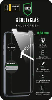 Scutes Deluxe 3D Schutzglas schwarz IP X Displayschutzglas Passend für: Apple iPhone X 1 St. (96476)