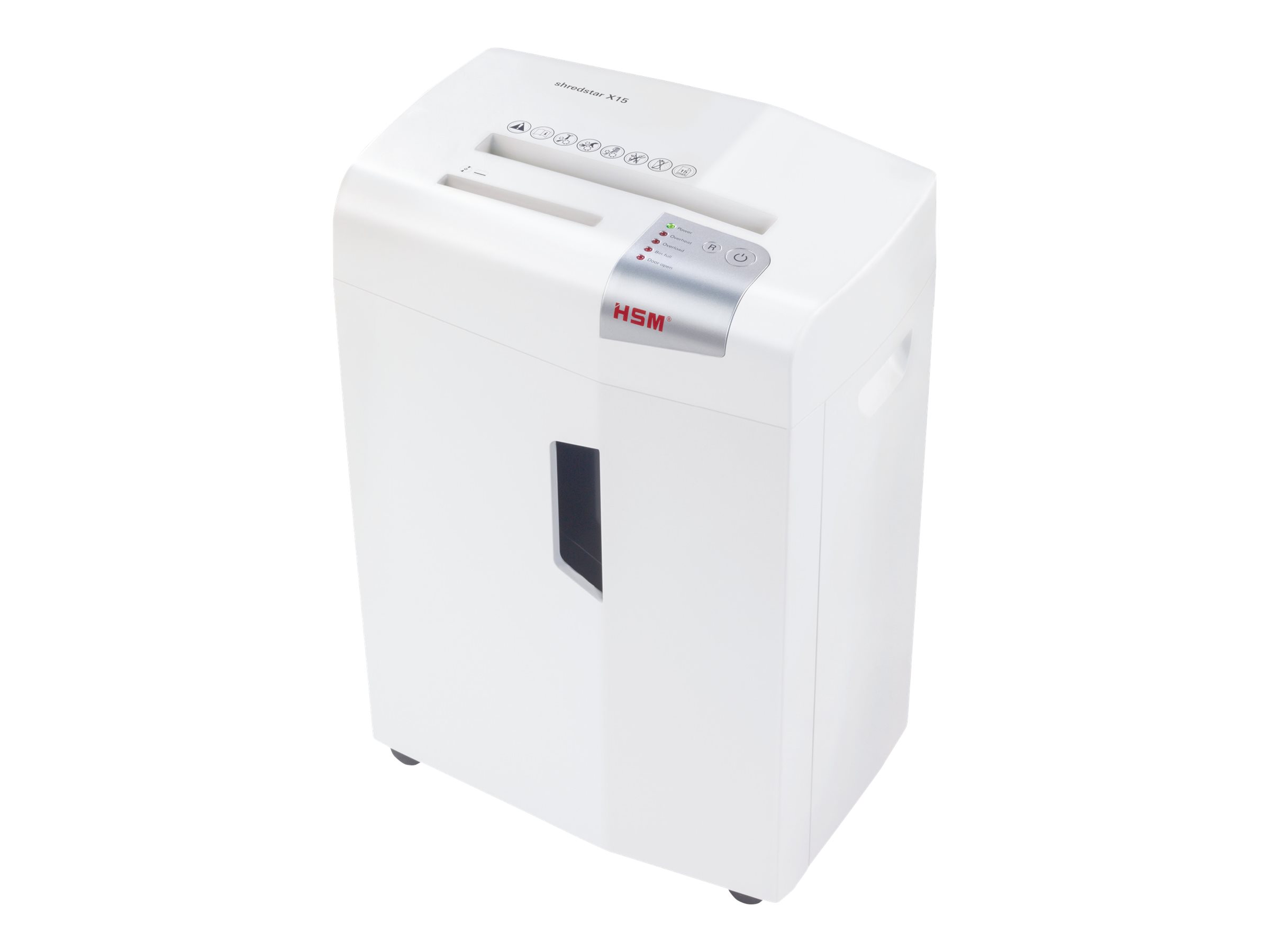 HSM shredstar X15 Aktenvernichter Partikelschnitt 4x37 mm 15 Blatt 26 L Silber, Weiß