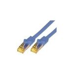 McabCat.7 Rohkabel S-FTP-PIMF-LSZH-2.00M-BLU 10Gigabit Ethernet 600MHzCat.7 Rohkabel Patchkabel, 2xRJ45 Cat.6a Stecker geschirmt, Schirmung: S/FTP (PIMF)Cat.7 Rohkabel, doppelt geschirmt, Leiterdurchmesser: 4x2xAWG26/7, ø=6,5mm, Leitermaterial: reines Kupfer, LSZH, Flammwidrig IEC60332-1, halogenfrei IEC60754-2, Ra (3753)