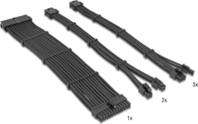 Delock PSU Verlängerungskabel Set 6-teilig Sleeved (84541)