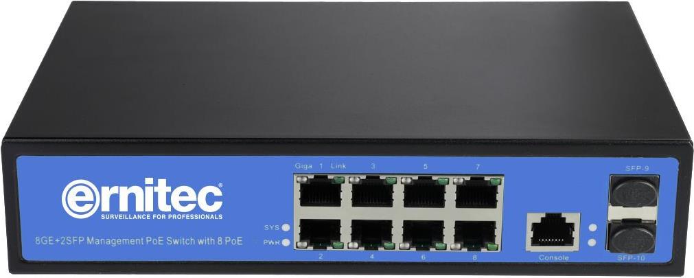 Ernitec 8 Ports Gigabit PoE Switch Managed Layer 2 8 (ELECTRA-M08)