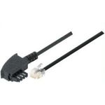 TAE F-Anschlusskabel TAE F St. / RJ11 St. (6P4C), Standardbelegung, schwarz, 3.0 m Zum Anschluss von Telefonen und Kombifaxgeräten an eine TAE-Anschlussdose (177288)