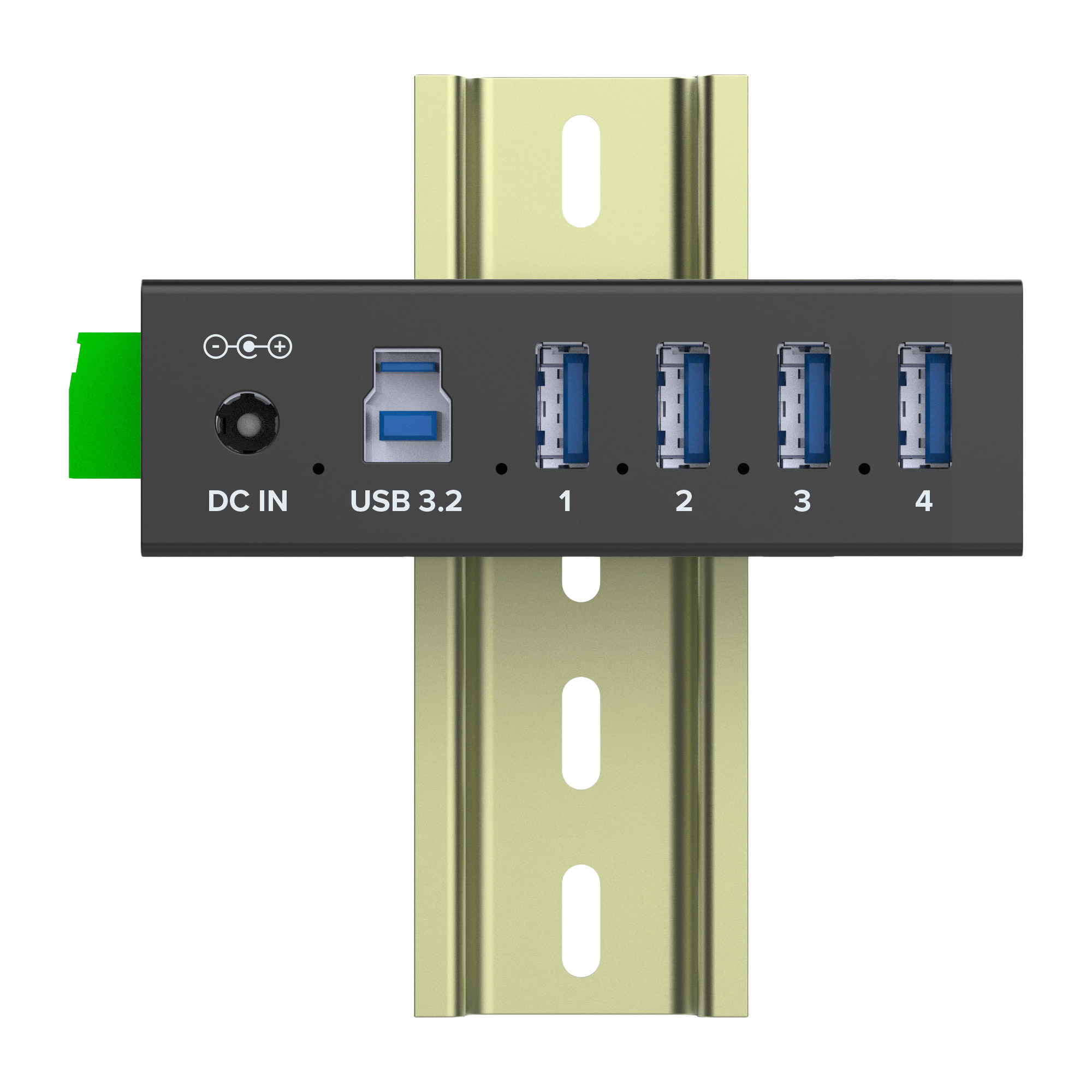 InLine 35396A USB 3.2 Gen.1 Industrie-Hub 4-Port Aluminiumgehäuse mit Netzteil Schwarz