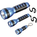 hama LED Taschenlampen-Set "FL-130", blau / schwarz drei unterschiedlich große Taschenlampen: 8,5 cm / 15 cm / (113946)