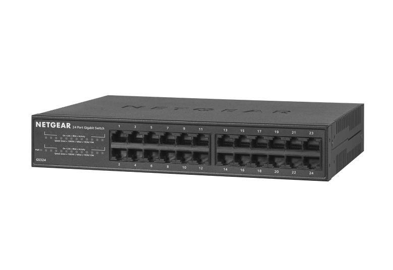 Netgear GS324v2 Unmanaged Gigabit Ethernet Switch 24-Port Schwarz