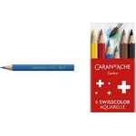 CARAN D'ACHE 1/2 Buntstifte SWISSCOLOR Aquarelle, 6er Karton wasservermalbar, aus Zedernholz, hexagonaler Schaft, - 1 Stück (1286.806)