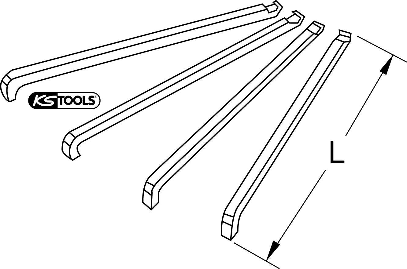 KS TOOLS Abzieherhaken-Satz für Kugellager-Abzieher, 4-tlg. ISO 6209 (655.0018)