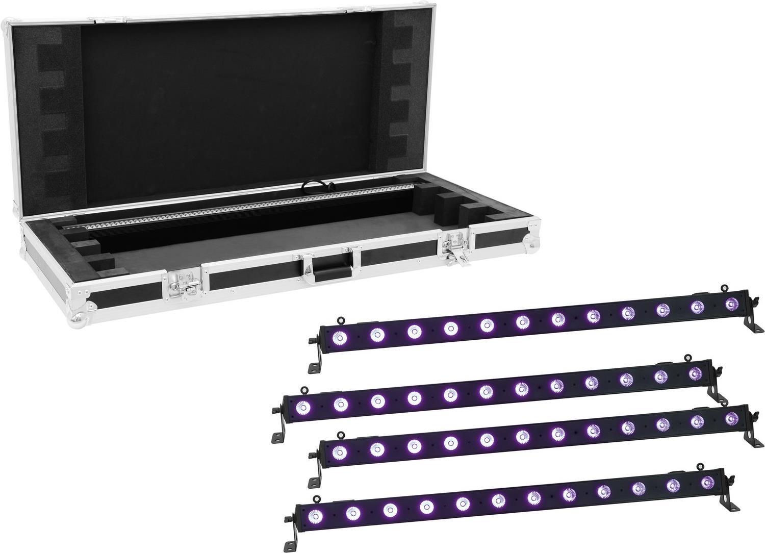 EUROLITE Set 4x LED BAR-12 UV Leiste + Case (20000662)