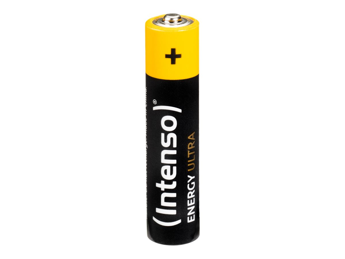 Intenso Energy Ultra AAA (LR03) Alkaline Batterien 1,5 V 1250 mAh 4er Pack Schwarz, Gelb