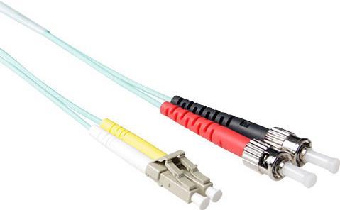 ACT 1 meter LSZH Multimode 50/125 OM3 fiber patch cable duplex with LC and ST connectors. Lc-st 50/125 om3 duplex 1.00m (RL7601)