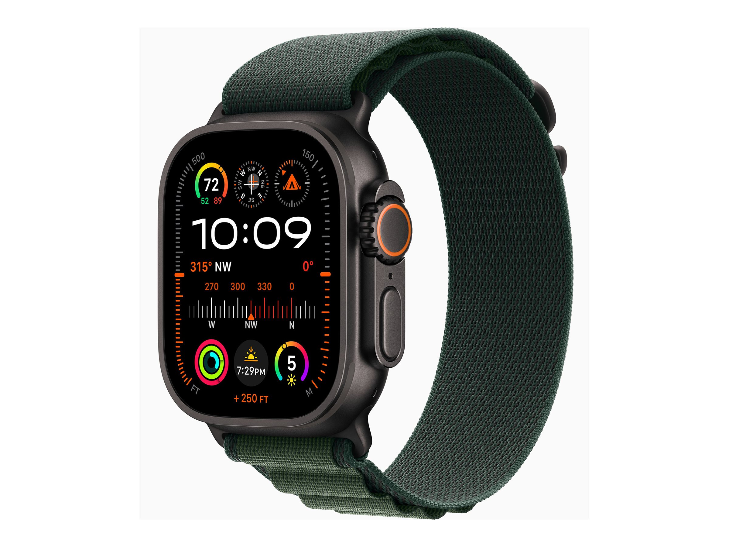 Watch Apple Watch Ultra 2 (2024) LTE 49mm Black Titanium Case with Alpine Loop M - Dark Green (MX4R3NF/A)