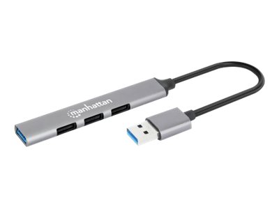 Manhattan 168427 USB-Hub 4-Port USB 3.2 Gen 1 Aluminium Space-grau