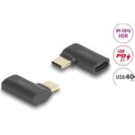 Delock USB-Adapter 24 pin USB-C (M) zu 24 pin USB-C (W) links/rechts abgewinkelt (60245)