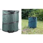 EDA Gartensack POP UP, 117 Liter, aus Polyester, dunkelgrün zusammenfaltbar, wasserdicht, mit 3 Griffen - 1 Stück (010531 V.CA)