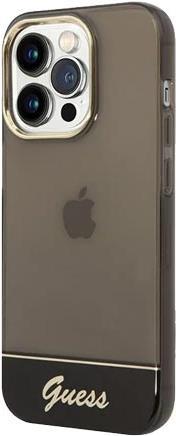 Guess PC/TPU Camera Outline Translucent Case für Apple iPhone 14 Pro Max - black (GUHCP14XHGCOK)