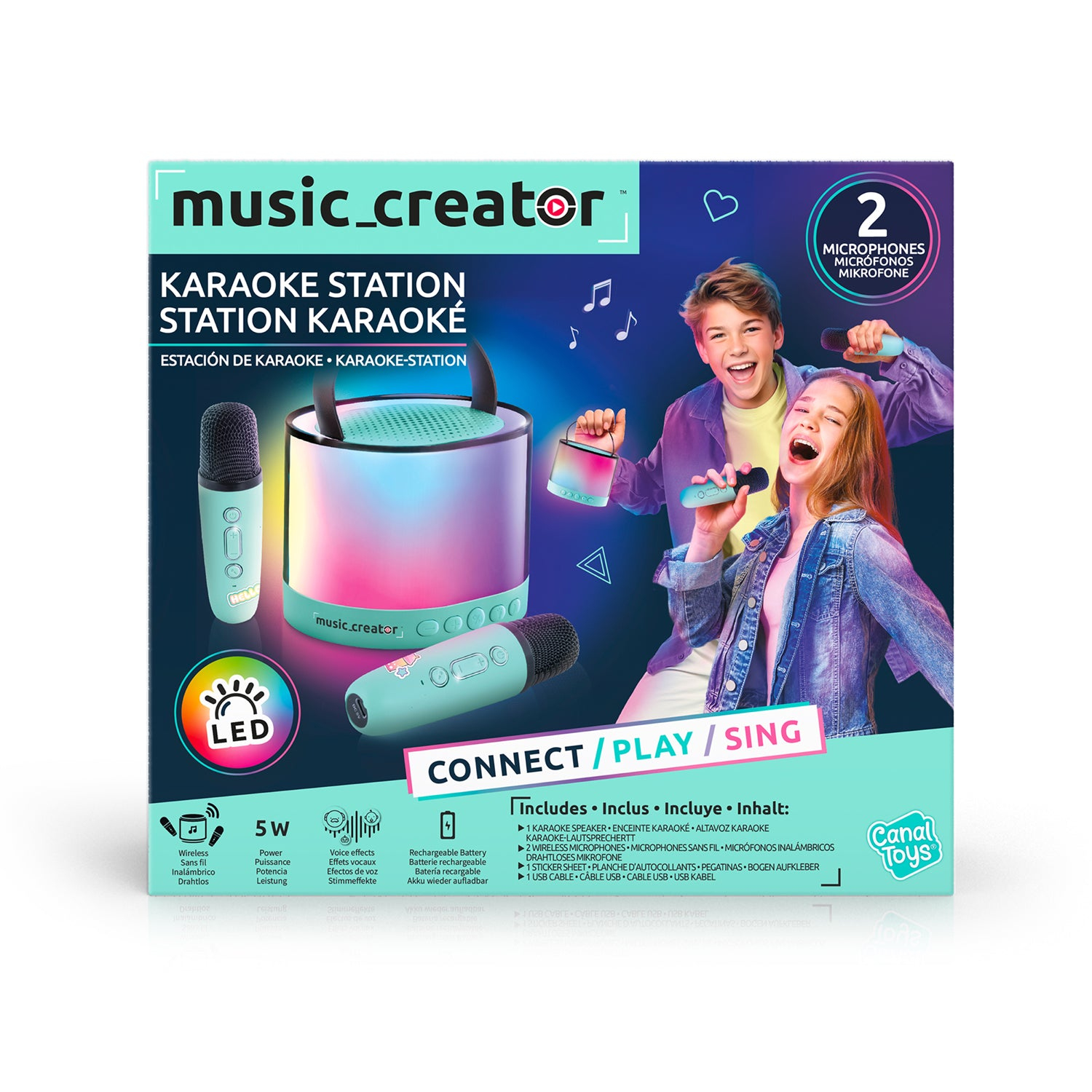 Canal Toys Mini Karaoke Station Kabellos Schwarz, Türkis