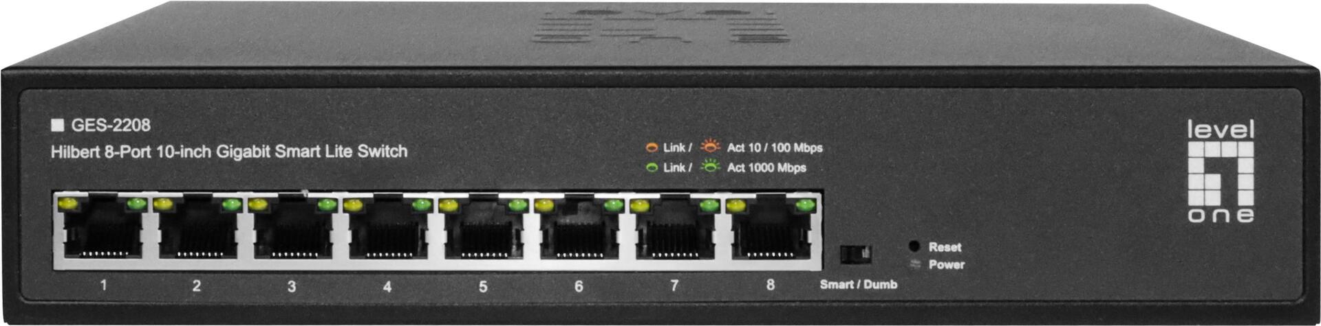 LevelOne GES-2208 Netzwerk-Switch Managed L2 Gigabit Ethernet (10/100/1000) Schwarz (GES-2208)