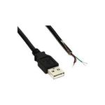 InLine® USB 2.0 Kabel, A an offenes Ende, schwarz, 2m, bulk (34520Z)
