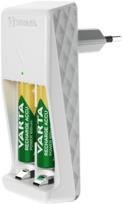 VARTA Mini Charger Ladegerät inkl. 2x AAA 800mAh Akku Zuverlässige Funktionen für hervorragende Ladeergebnisse in Kombination mit einem modernen VARTA-Design bieten bestes Preis-Leistungs-Verhältnis. (57656201421)