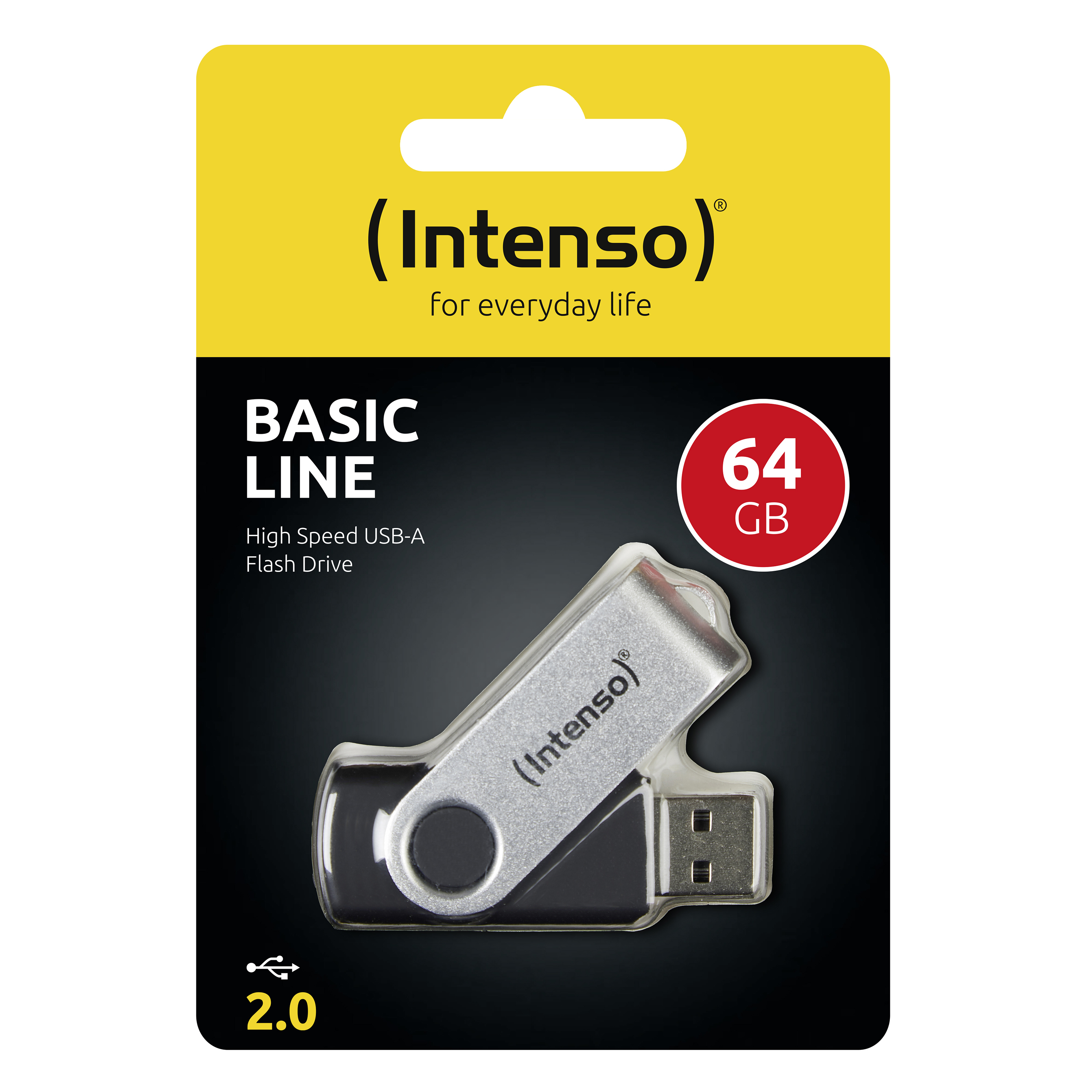 Intenso Basic Line 64 GB USB 2.0 Schwarz, Silber