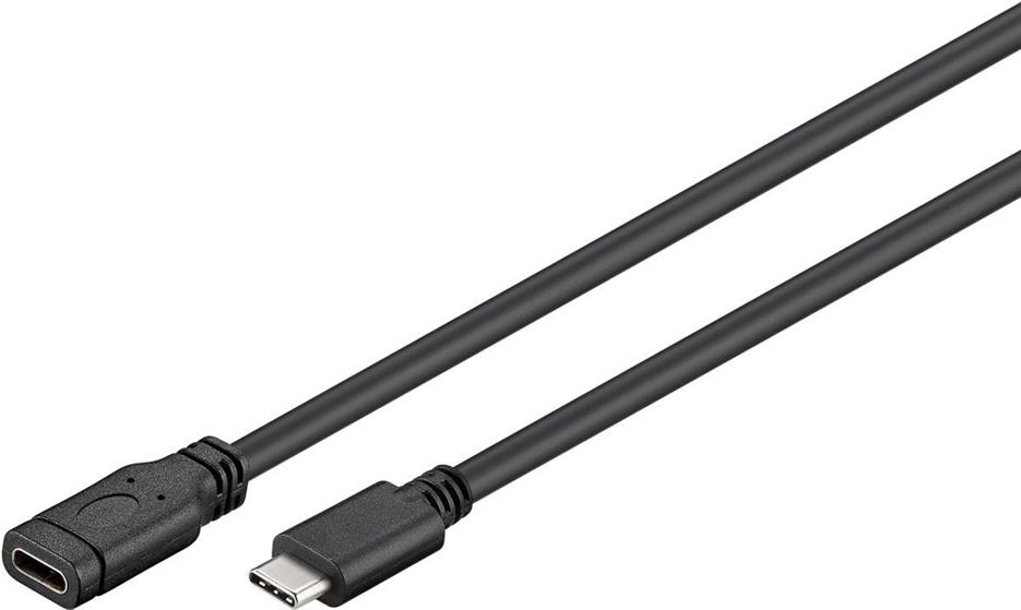 Goobay USB 3.0 SuperSpeed Kabel 1 m, Schwarz, 1 m - USB-C™-Stecker > USB-C™-Buchse (45393)