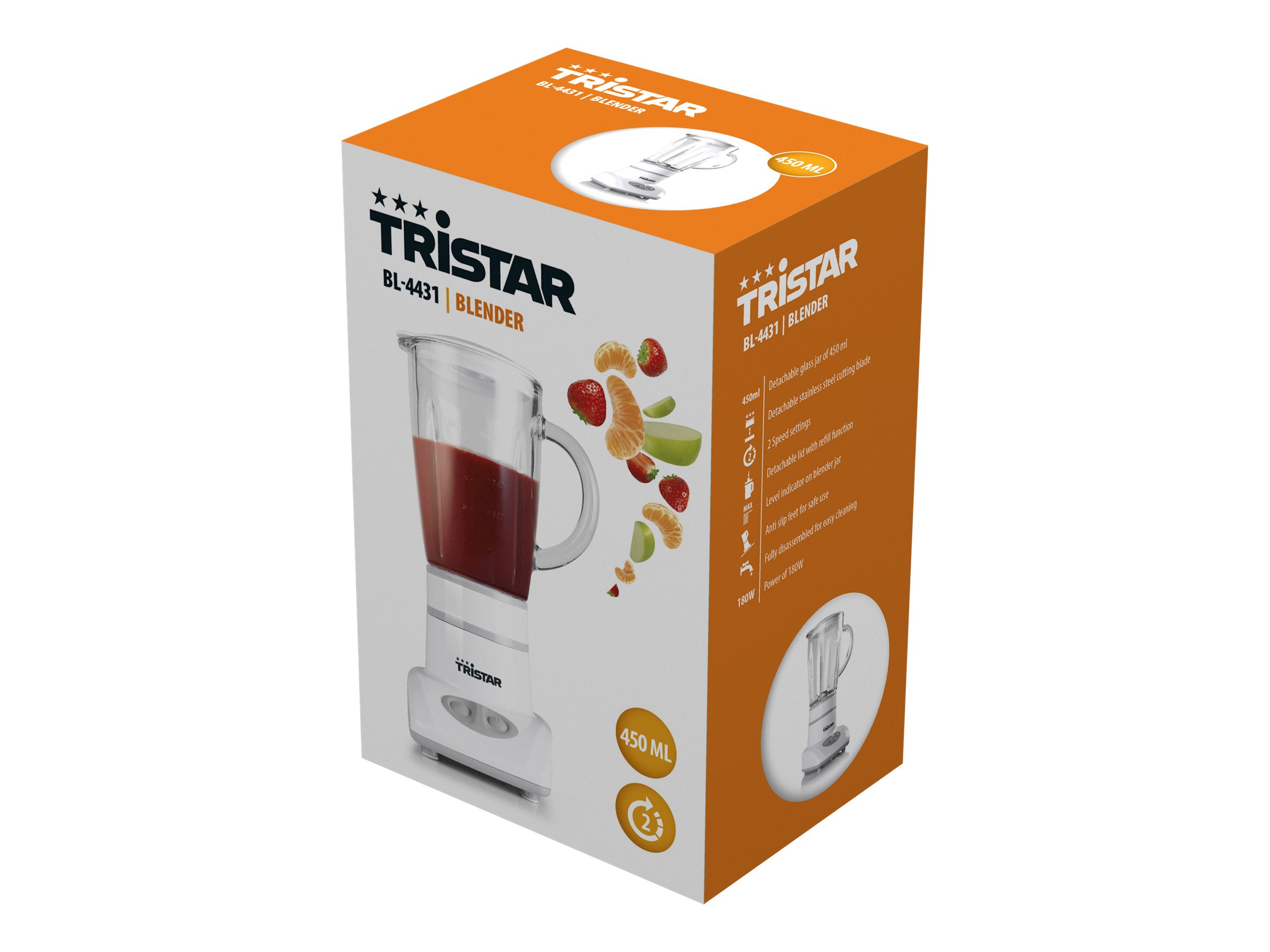 Tristar BL-4431 Standmixer 0.45 Liter 180 W Weiß