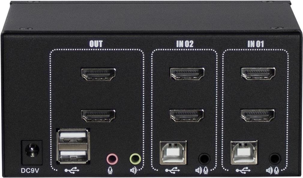 Inter-Tech AS-22HA HDMI Tastatur/Video/Maus (KVM)-Switch Schwarz (88887243)
