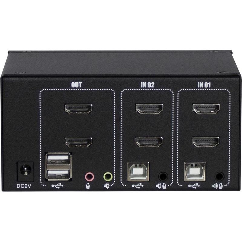 Inter-Tech AS-22HA HDMI Tastatur/Video/Maus KVM-Switch Schwarz 