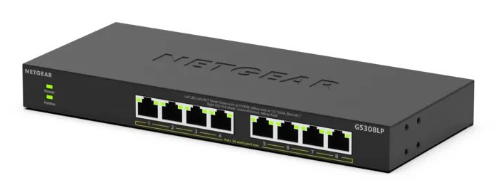 NETGEAR 300 Series GS308LP 8-Port Gigabit PoE+ Switch Schwarz