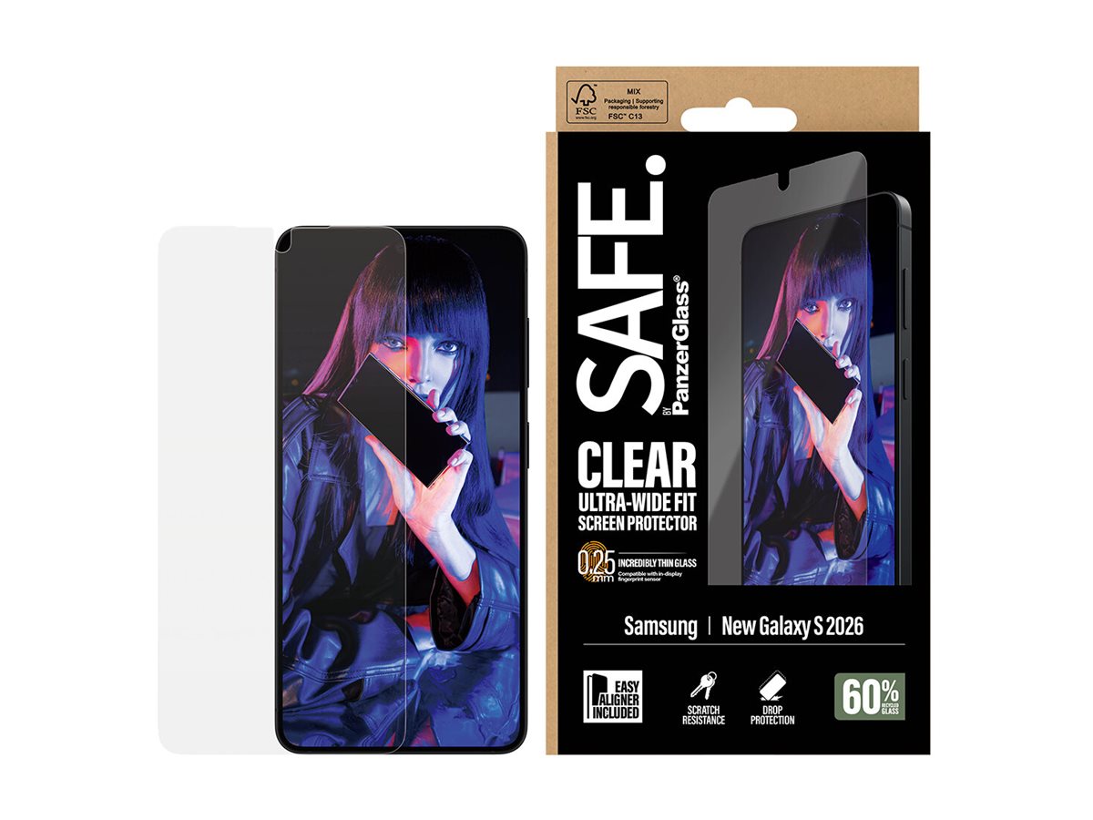 PanzerGlass SAFE. Displayschutz für Samsung Galaxy S26 Ultra-Wide Fit mit EasyAligner Klar