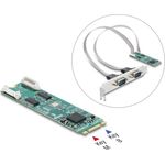 Delock M.2 Karte zu 2 x Seriell RS-232 DB9 mit Standard und Low Profile Slotblenden (95284)