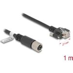 Delock M12 Kabel X-kodiert 8 Pin Buchse zu RJ45 Stecker mit Schrauben Cat.6A S/FTP 1 m (80456)