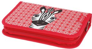 herlitz Schüleretui "Cute Animals Zebra", 31-teilig aus Polyester, Maße: (B)205 x (T)140 x (H)38 mm, 2 Klappen, - 1 Stück (50038237)