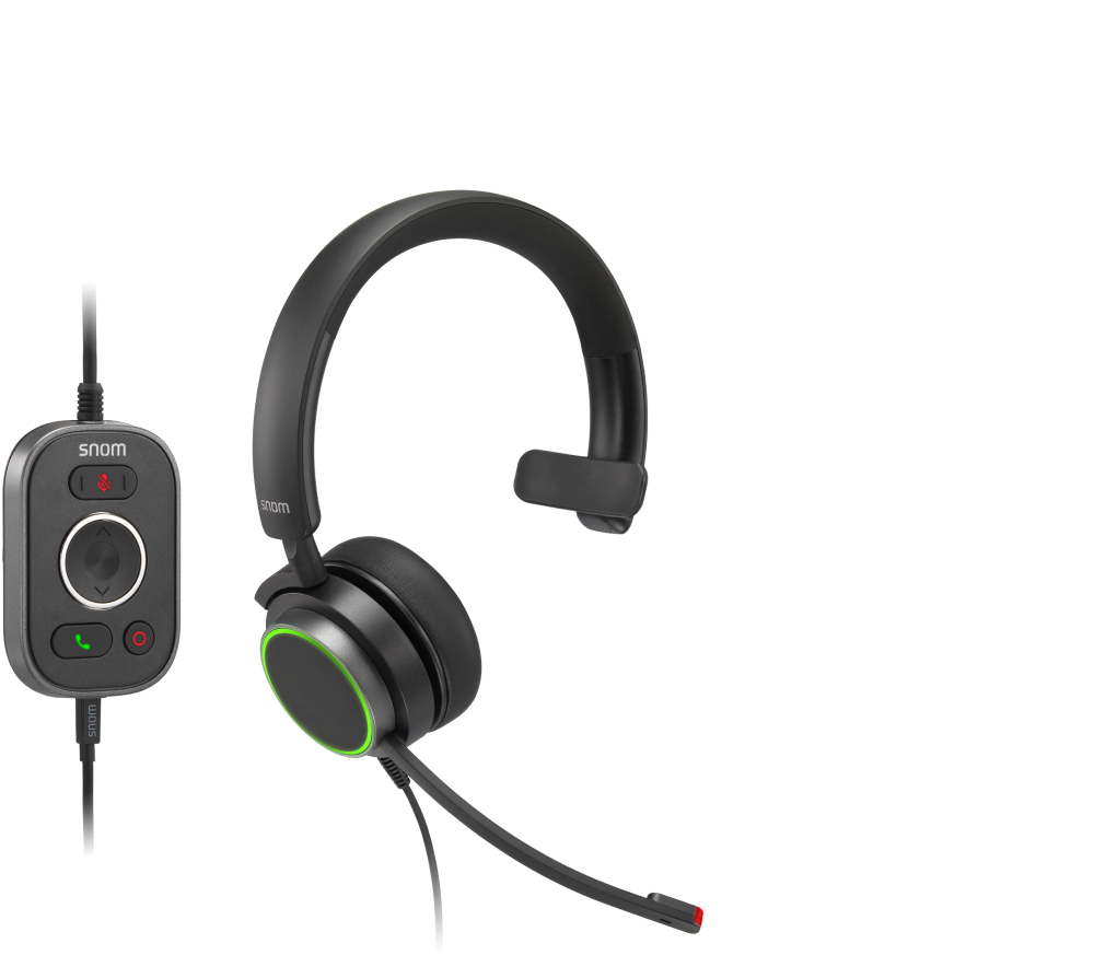 Snom A330M On-Ear Headset Kabelgebunden Mono USB 3,5 mm Schwarz